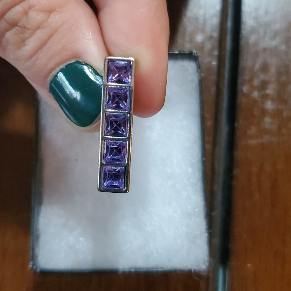 Unique purple belly button ring silver stainless